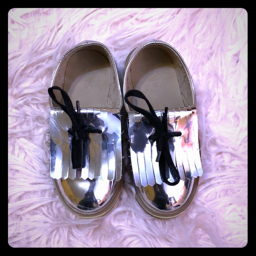 Sliver Zara flats